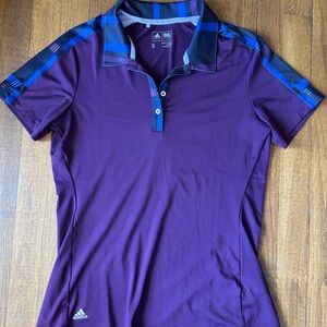 Adidas Maroon and Blue Polo Shirt
